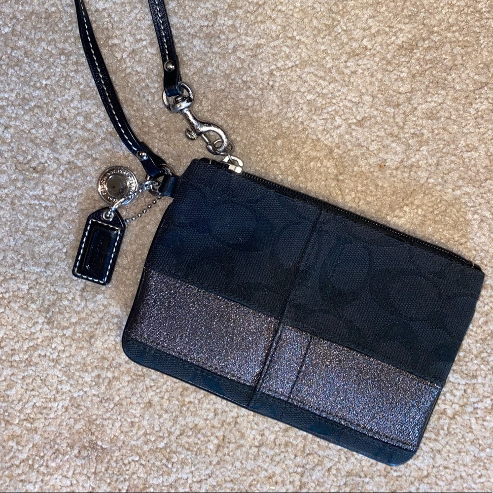 LIKE NEW- Black Coach Wristlet